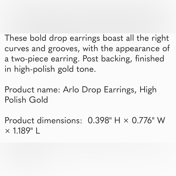 Jenny Bird Arlo Drop Earrings in Gold New - Picture 7 of 7